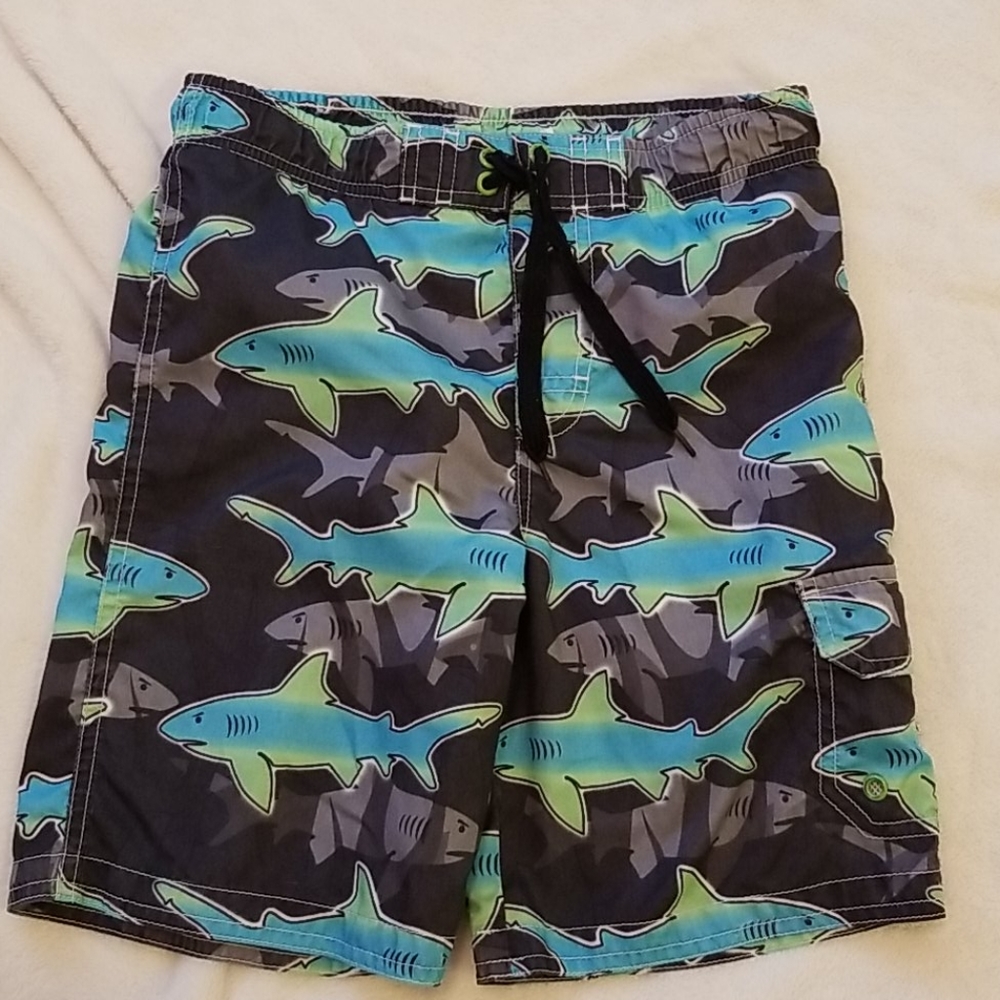 Boy's Swimming Trunks Sharks Jumping Beans size 7